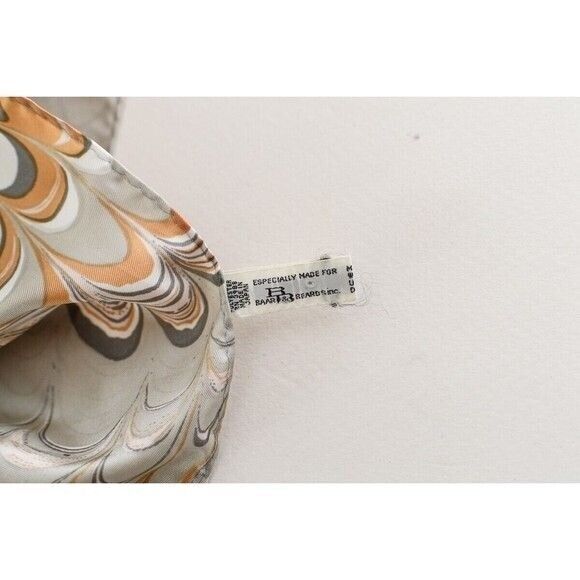 BAAR & BEARDS peach marbled Print Abstract Scarf Japan Hand Rolled - Picture 2 of 4